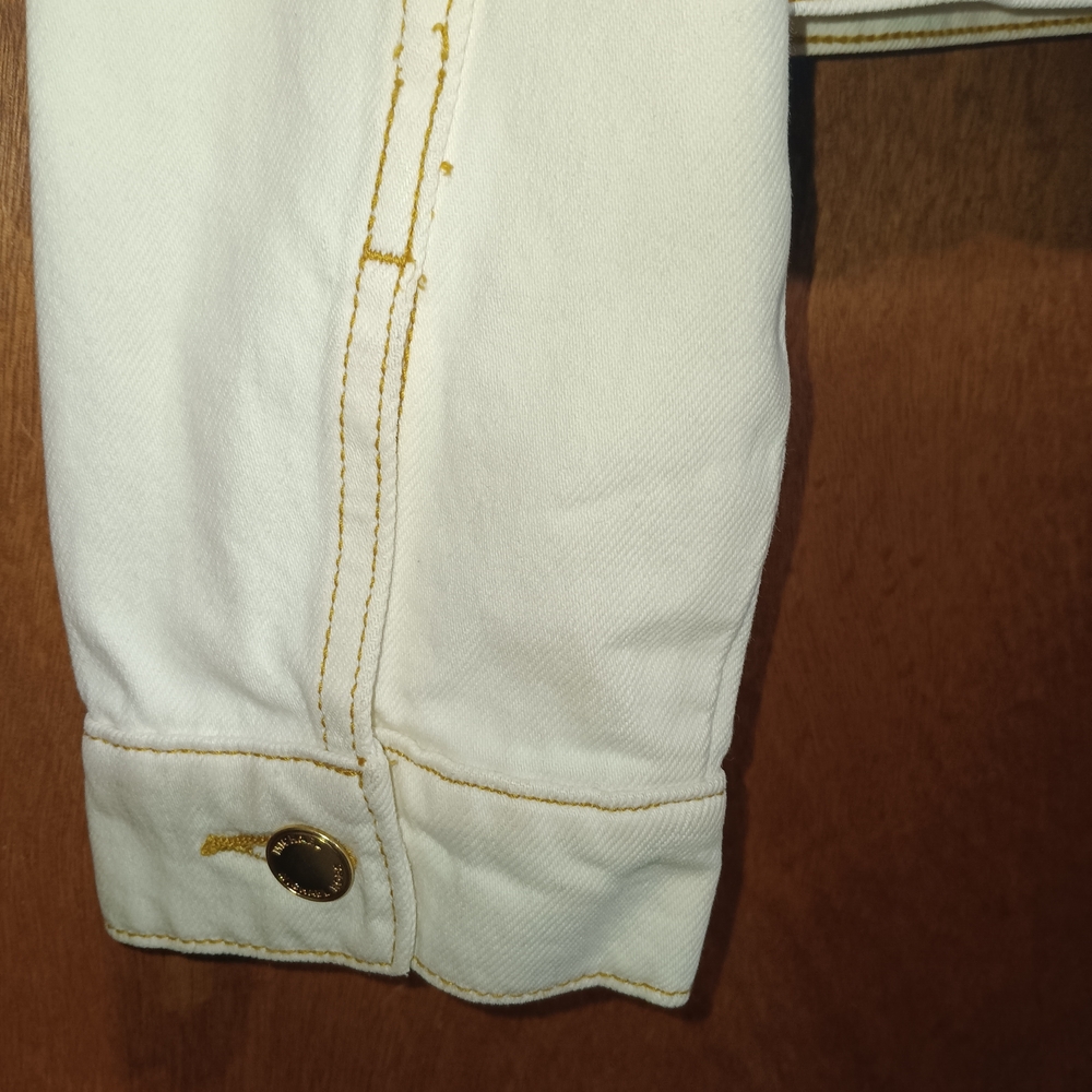 Michael Kors Light Cream Jean Jacket with Gold Accents - Picture 5 of 6